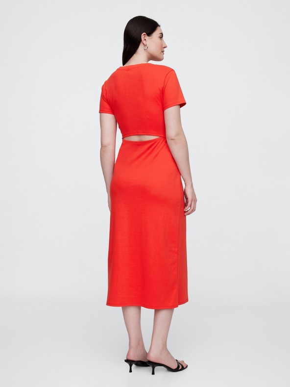 GAP Úpletové midi šaty s výrezmi GAP