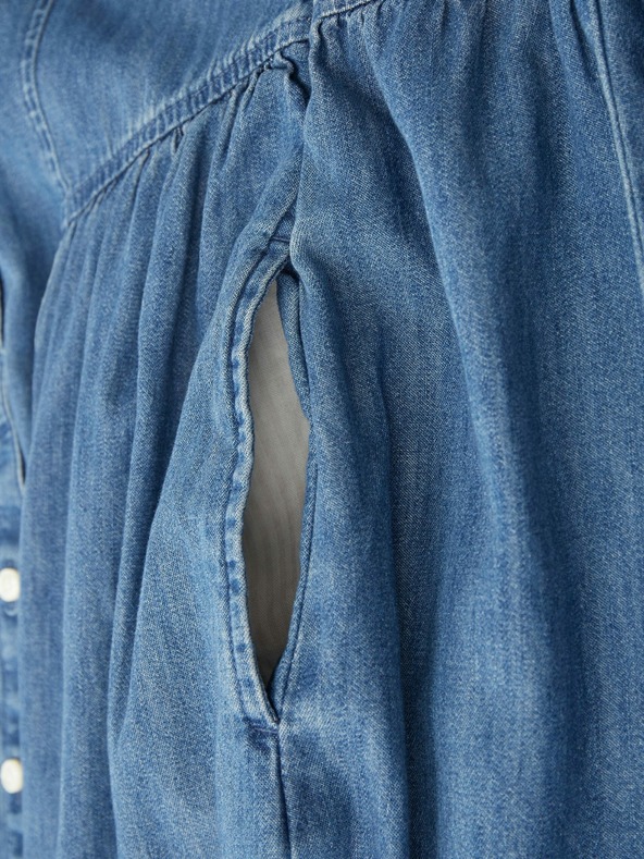 GAP Džínsové maxi šaty s vreckami GAP