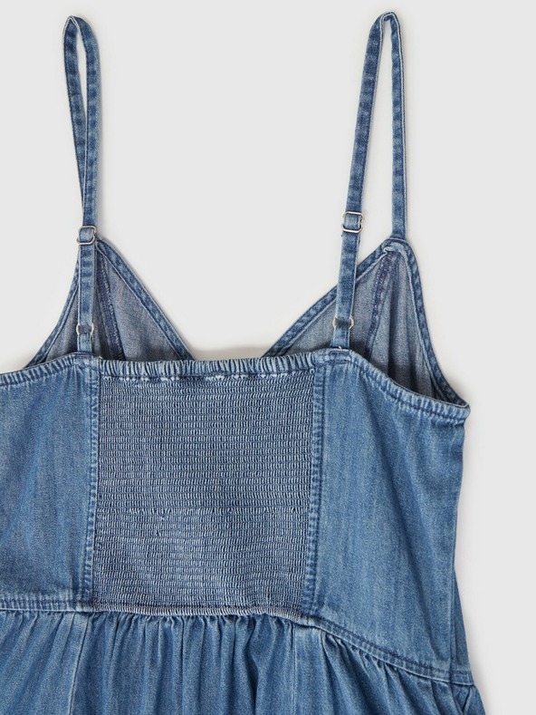 GAP Džínsové maxi šaty s vreckami GAP