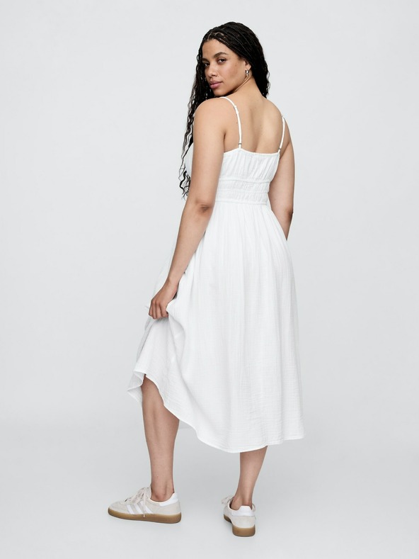 GAP Mušelínové maxi šaty s vreckami GAP