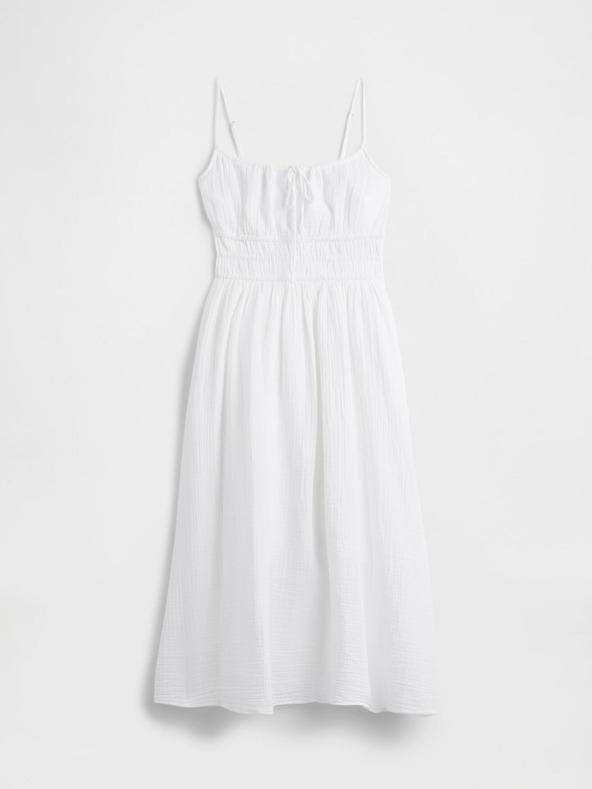 GAP Mušelínové maxi šaty s vreckami GAP