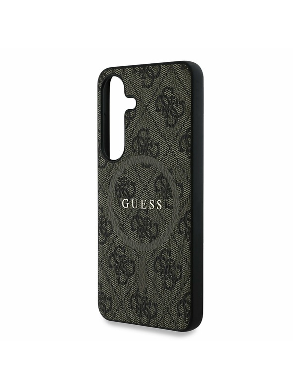 Guess Guess PU Leather 4G Colored Ring MagSafe Zadný Kryt pre Samsung Galaxy S25 Brown