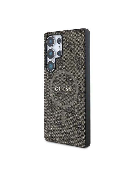 Guess Guess PU Leather 4G Colored Ring MagSafe Zadný Kryt pre Samsung Galaxy S25 Ultra Brown