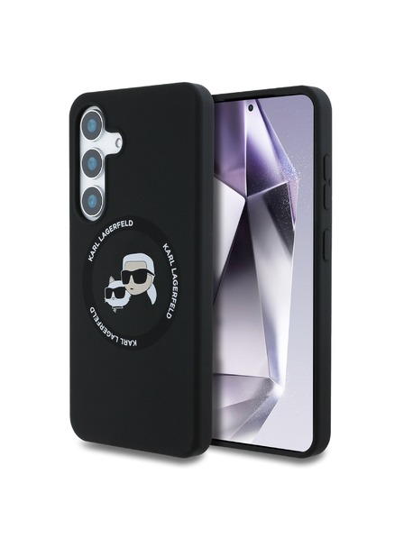 Karl Lagerfeld Karl Lagerfeld Liquid Silicone K&CH Heads MagSafe Zadný Kryt pre Samsung Galaxy S25 Black