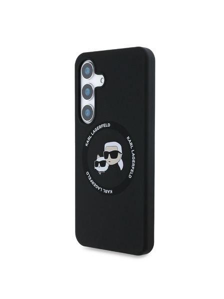 Karl Lagerfeld Karl Lagerfeld Liquid Silicone K&CH Heads MagSafe Zadný Kryt pre Samsung Galaxy S25 Black
