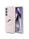 Karl Lagerfeld Karl Lagerfeld Liquid Silicone K&CH Heads MagSafe Zadný Kryt pre Samsung Galaxy S25 Pink