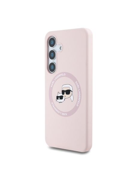 Karl Lagerfeld Karl Lagerfeld Liquid Silicone K&CH Heads MagSafe Zadný Kryt pre Samsung Galaxy S25 Pink