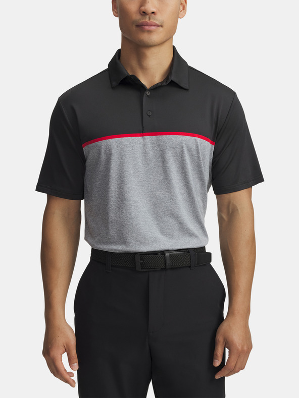 Under Armour Pánske tričko Under Armour UA Plyoff 3.0 Pruhované Polo LB-BLK