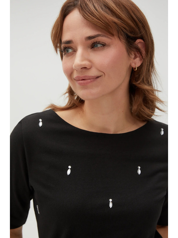 Moodo Čierne vzorované tričko