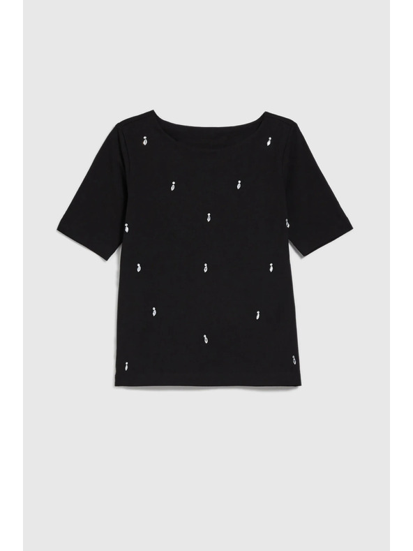 Moodo Čierne vzorované tričko