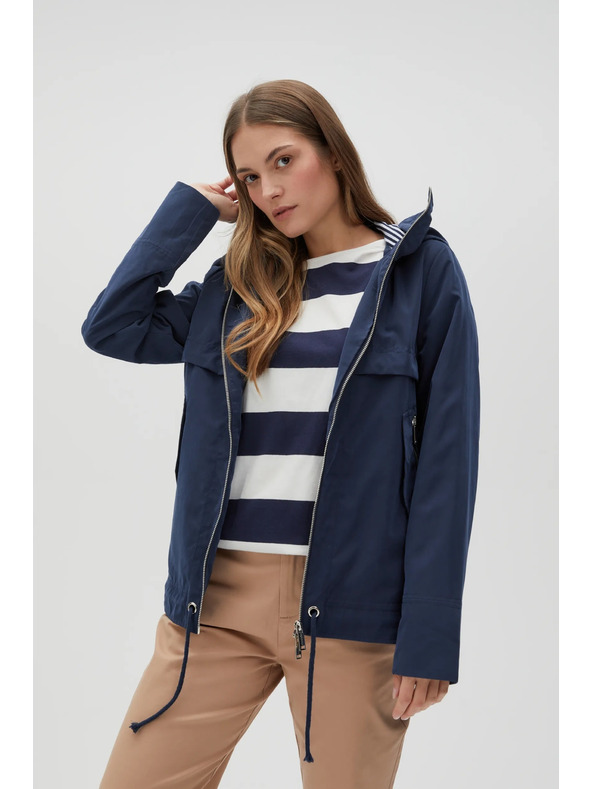 Moodo Tmavo modrá dámska bunda