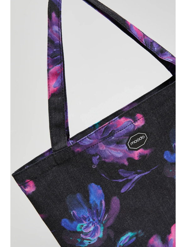 Moodo Tmavá bavlnená vzorovaná taška
