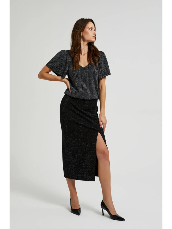 Moodo Strieborný top s krátkym rukávom