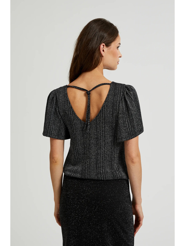 Moodo Strieborný top s krátkym rukávom