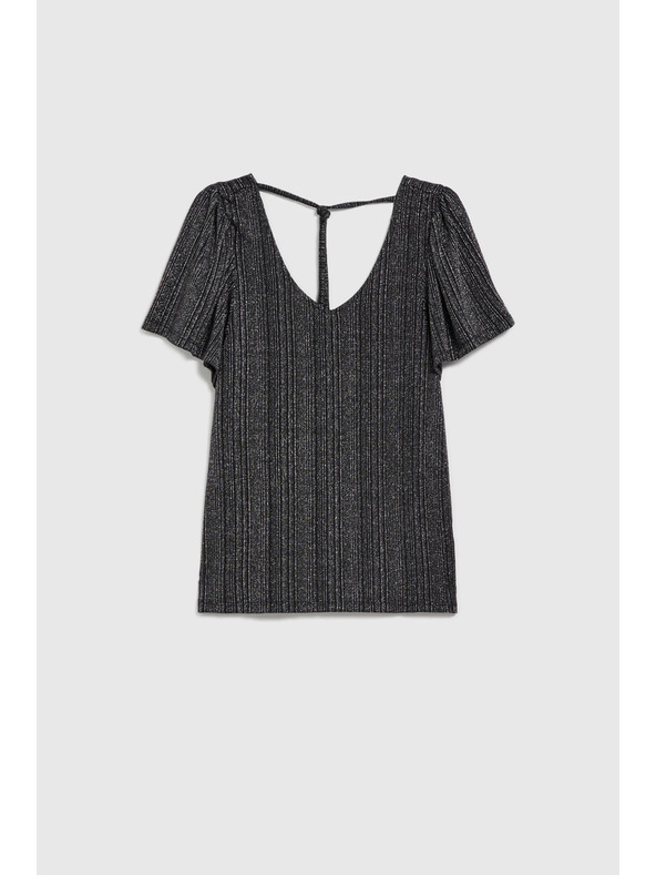 Moodo Strieborný top s krátkym rukávom