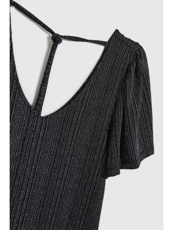 Moodo Strieborný top s krátkym rukávom