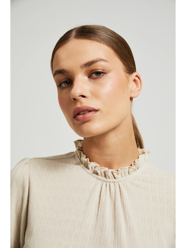 Moodo Béžový dámsky top s dlhým rukávom