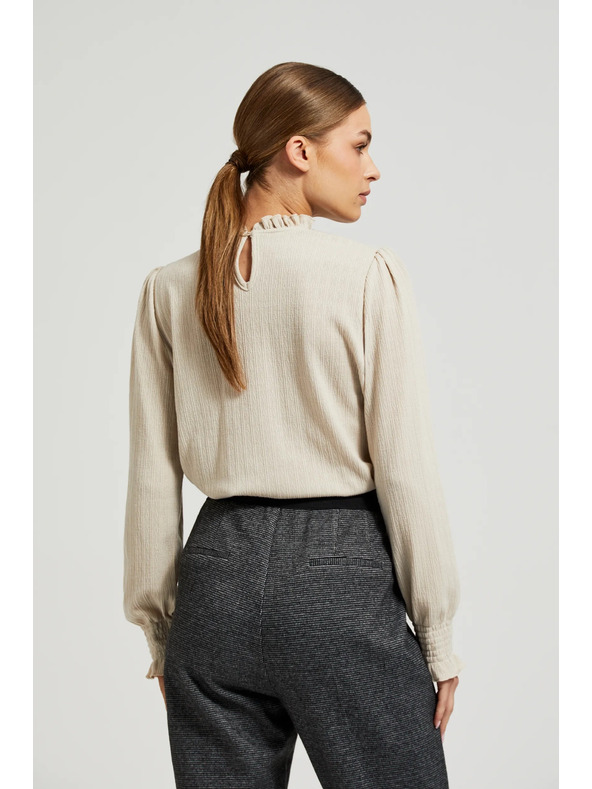 Moodo Béžový dámsky top s dlhým rukávom