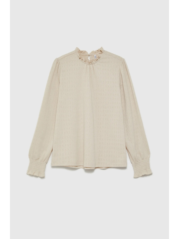 Moodo Béžový dámsky top s dlhým rukávom