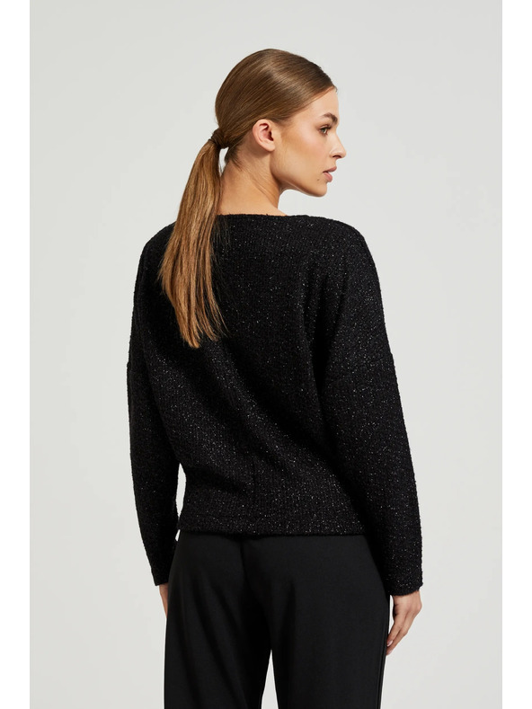 Moodo Čierny top s dlhým rukávom