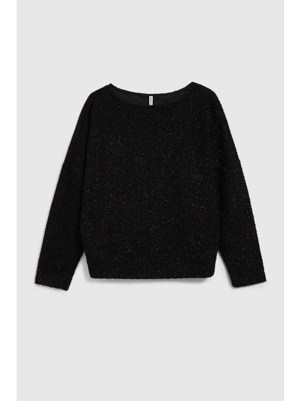 Moodo Čierny top s dlhým rukávom