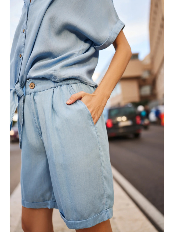 Moodo Modré dámske šortky Moodo