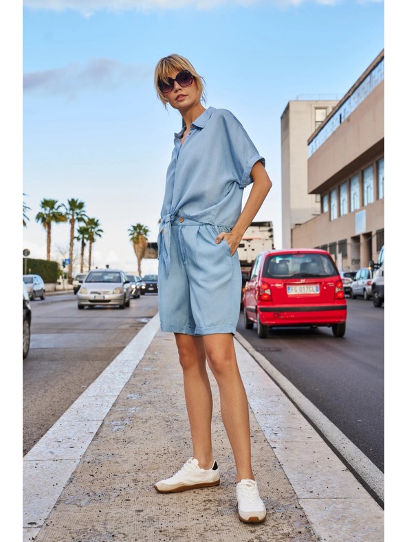 Moodo Modré dámske šortky Moodo