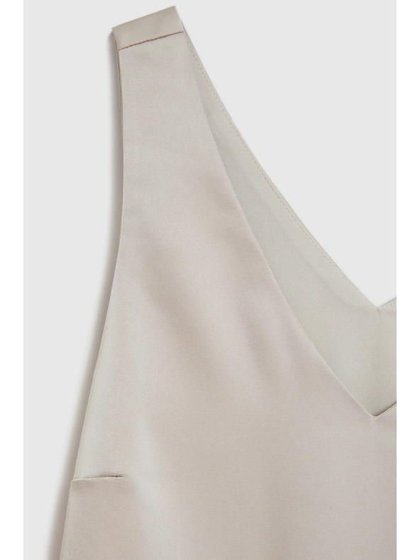 Moodo Béžová dámska blúzka bez rukávov Moodo