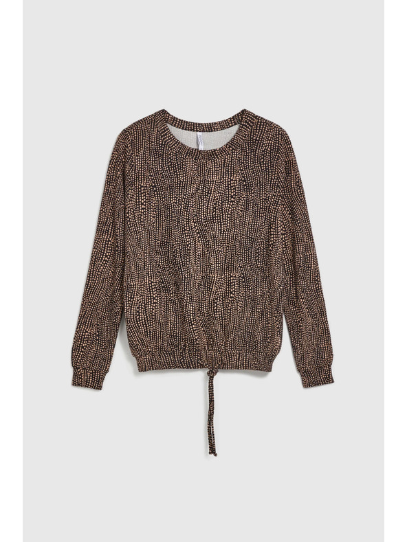 Moodo Hnedý melírovaný dámsky sveter