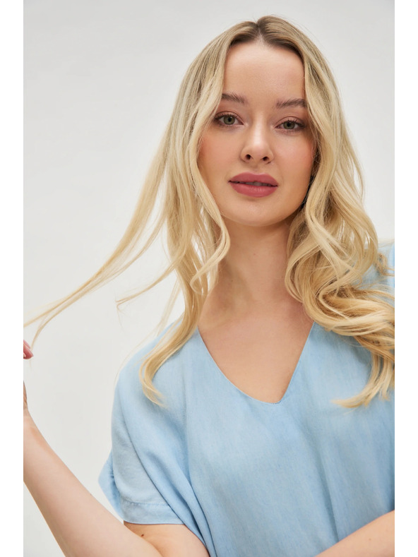 Moodo Svetlomodré midi šaty s volánmi Moodo