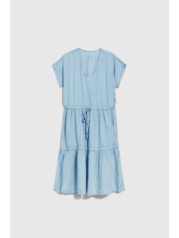 Moodo Svetlomodré midi šaty s volánmi Moodo