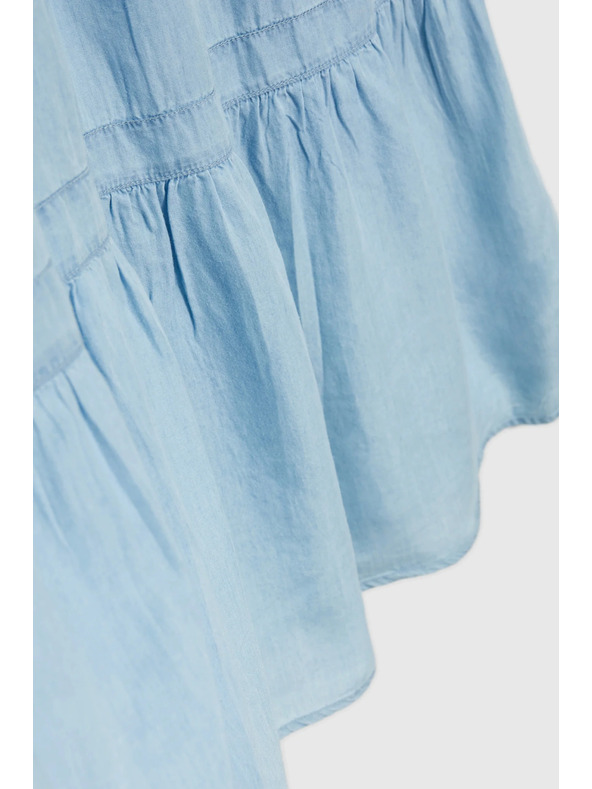 Moodo Svetlomodré midi šaty s volánmi Moodo