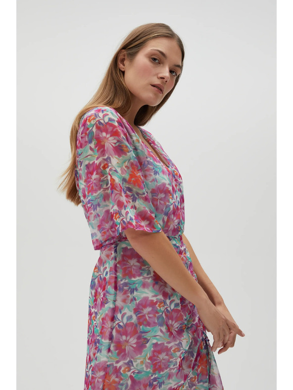 Moodo Fuchsiové dámske šaty Moodo