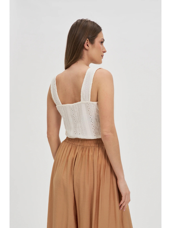 Moodo Biely dámsky top bez rukávov