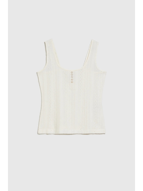 Moodo Biely dámsky top bez rukávov