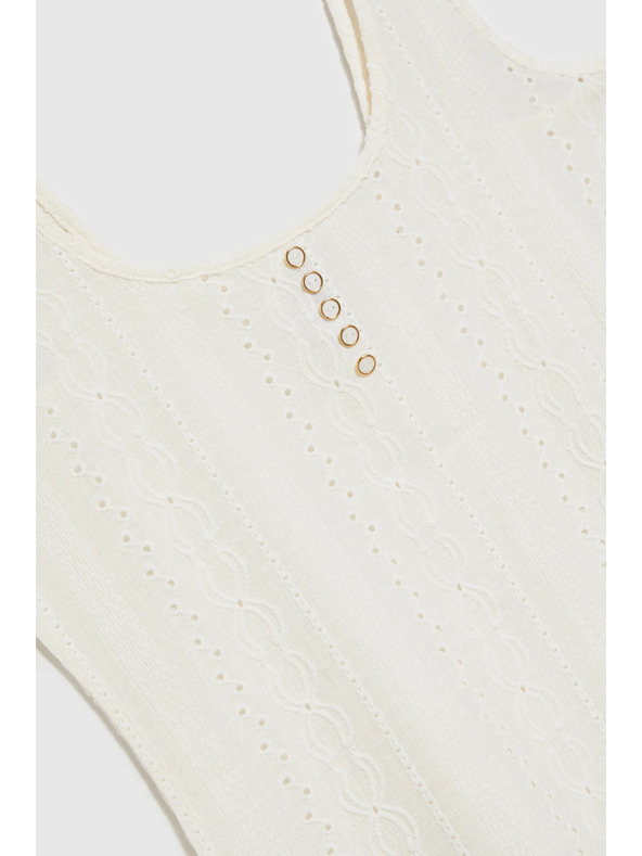 Moodo Biely dámsky top bez rukávov