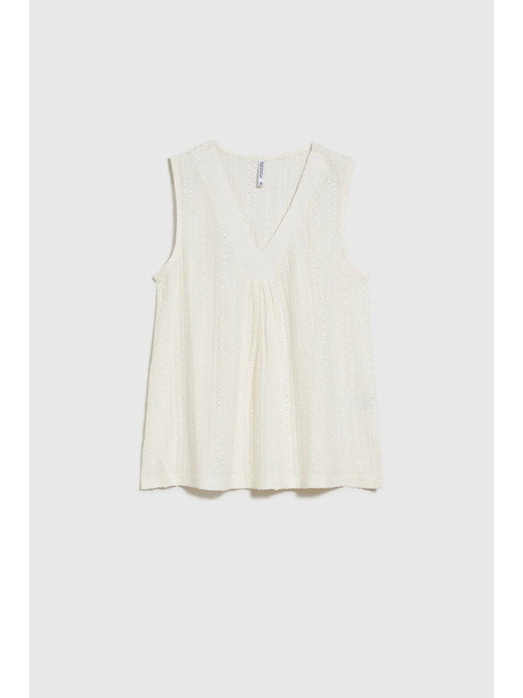 Moodo Krémový dámsky top bez rukávov