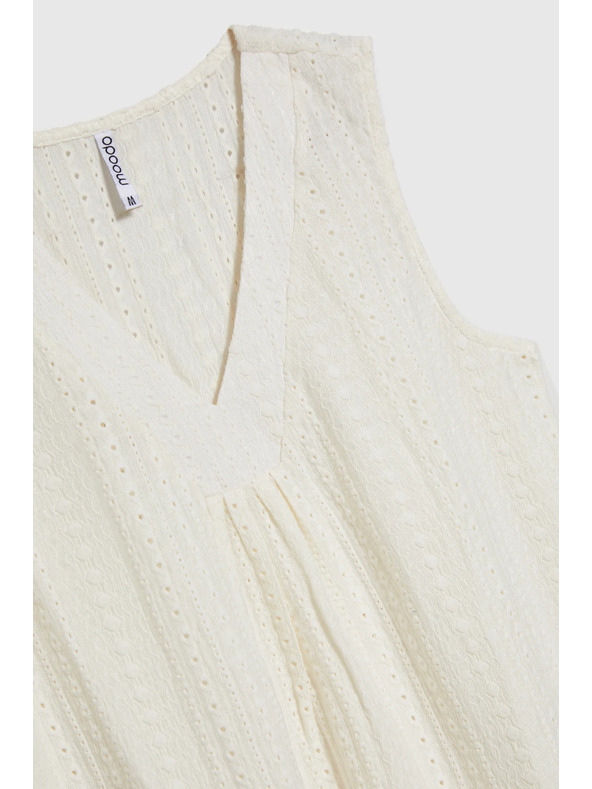 Moodo Krémový dámsky top bez rukávov