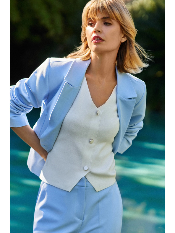 Moodo Biele dámske tielko s gombíkmi Moodo