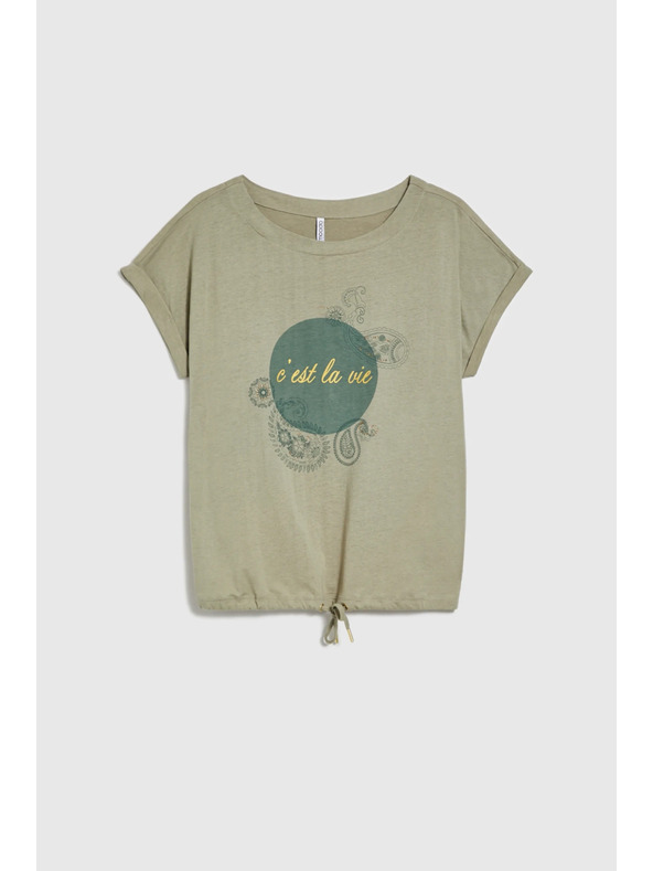 Moodo Olivové dámske tričko Moodo