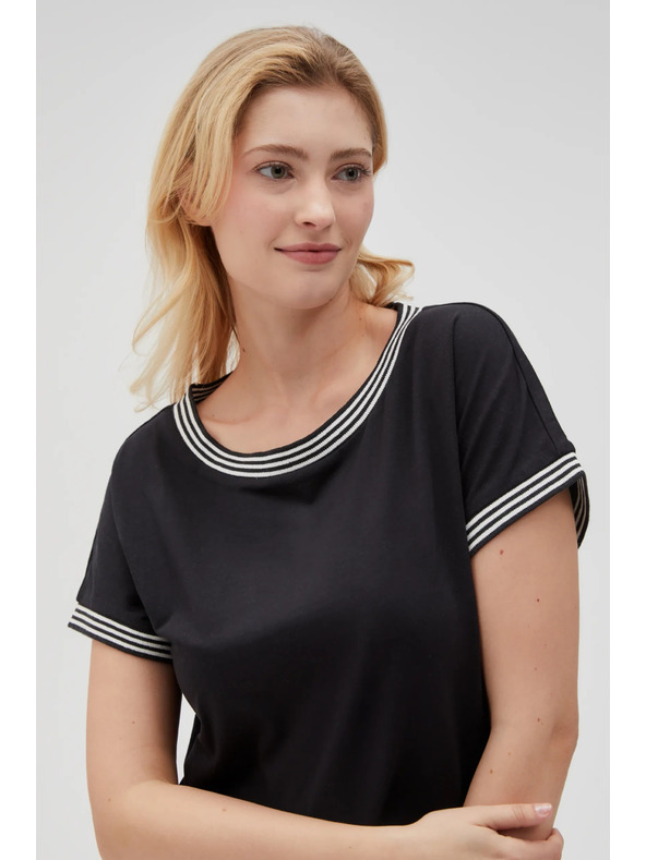 Moodo Čierne dámske dlhé tričko Moodo