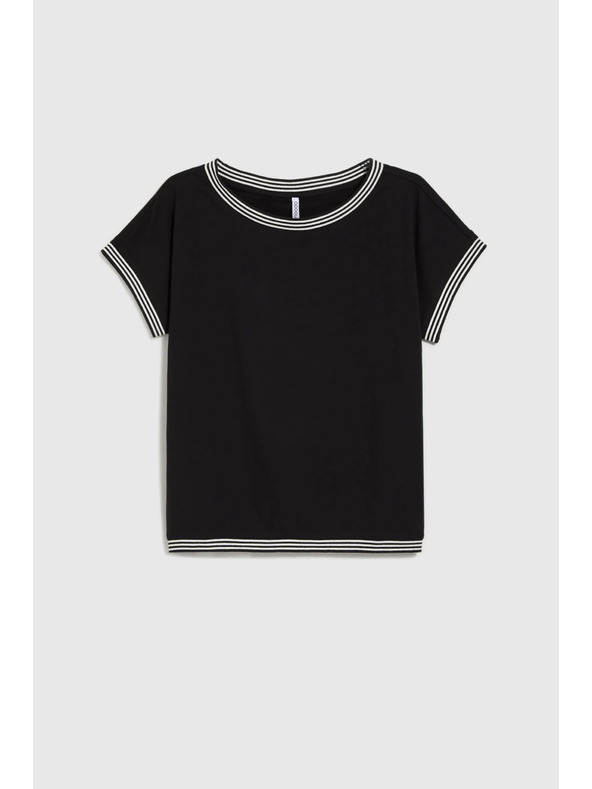 Moodo Čierne dámske dlhé tričko Moodo