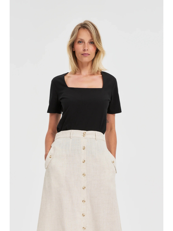 Moodo Čierne dámske dlhé tričko Moodo