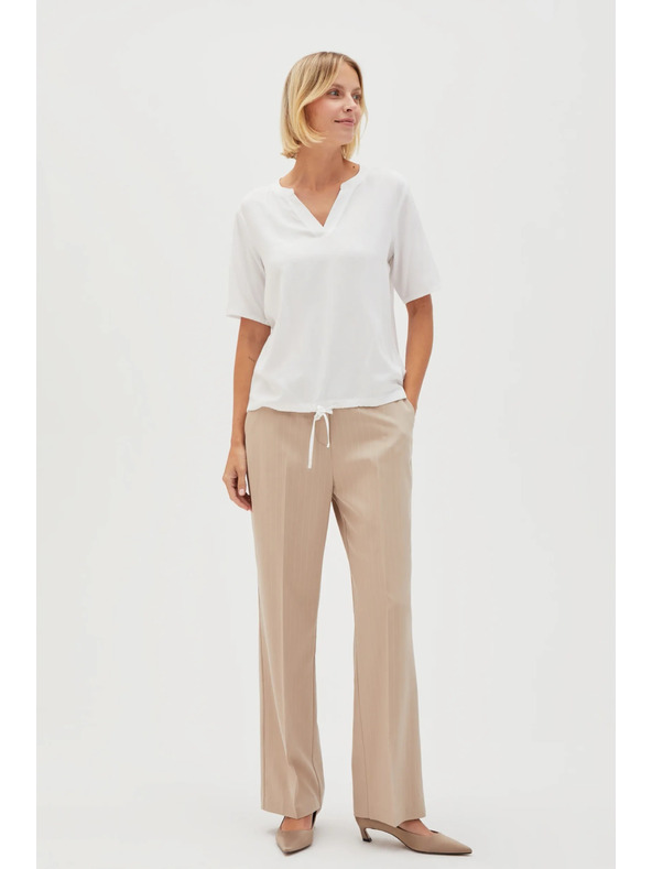 Moodo Biela dámska blúzka so zaväzovaním