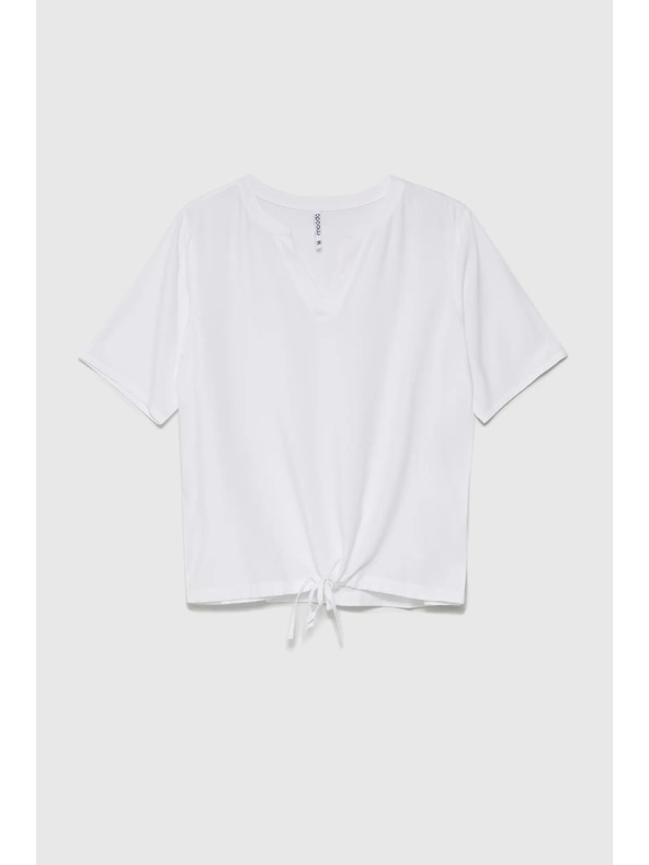 Moodo Biela dámska blúzka so zaväzovaním