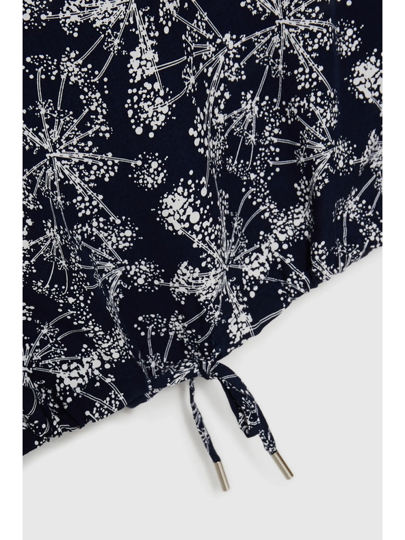 Moodo Tmavomodrá dámska blúzka so zaväzovaním