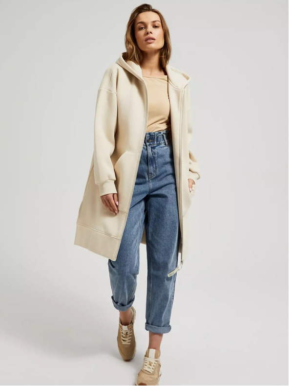 Moodo Béžová dlhá bunda