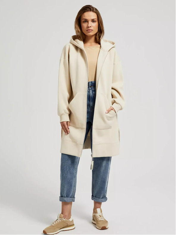 Moodo Béžová dlhá bunda
