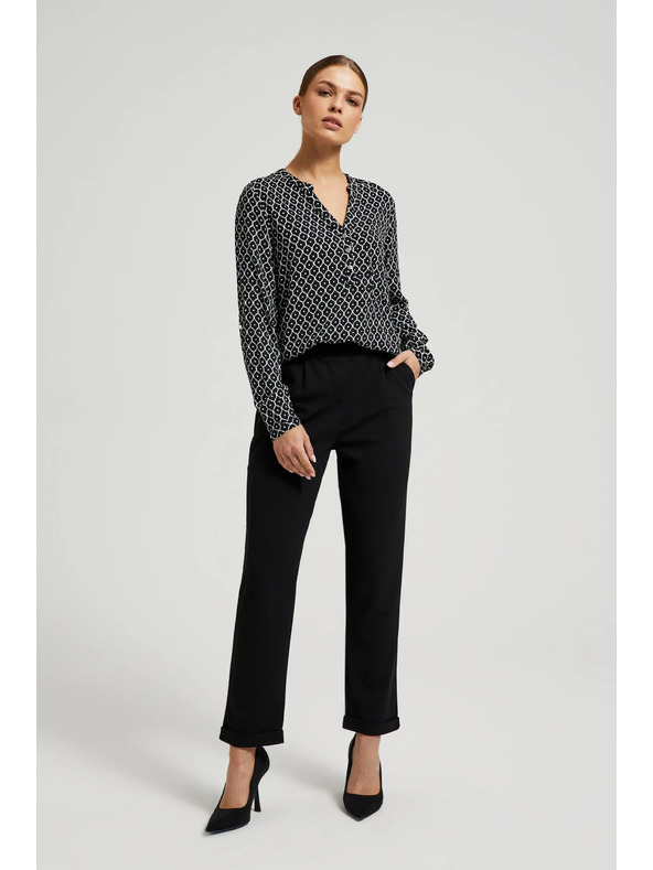 Moodo Čiernobiela dámska košeľa