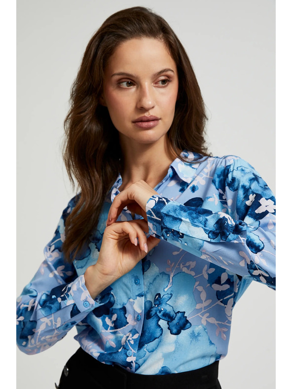 Moodo Tmavo modrá dámska košeľa